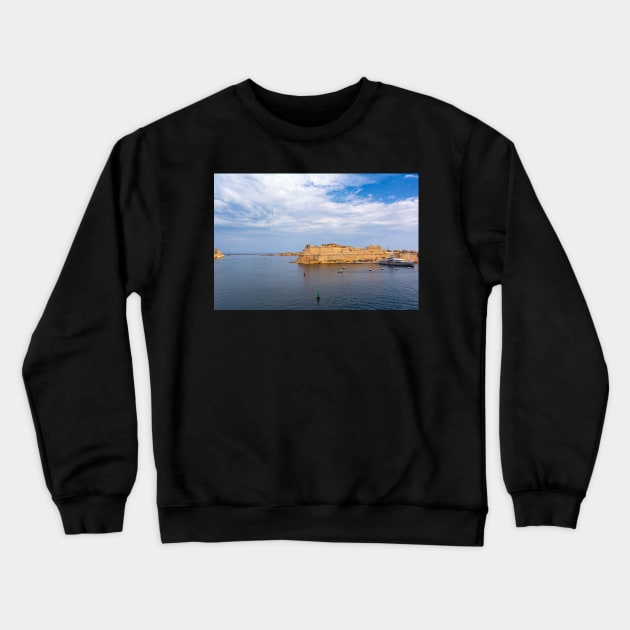 Fort St. Angelo in Birgu Crewneck Sweatshirt by lena-maximova